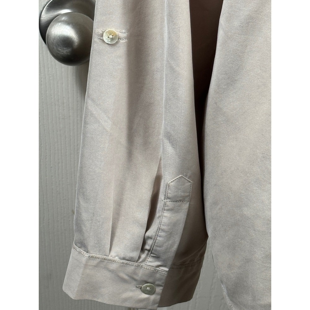 Chico's Women's Size 2 (L) Button Down Tunic Blouse Roll Tab Long Sleeve Beige - Picture 4 of 11